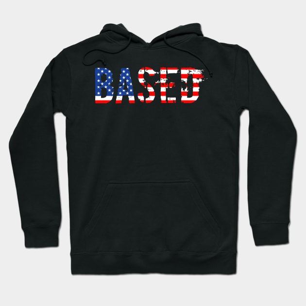 Based Meme American Flag for Men & Women Hoodie by Vermilion Seas